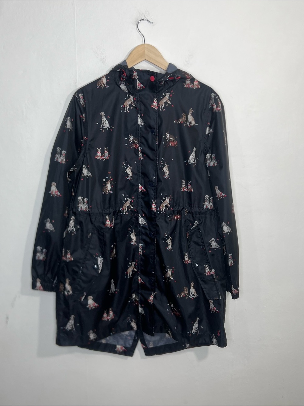 Joules Golightly Packable Waterproof Blue Rain Jacket May Day Dog Size US 10 - Picture 3 of 15